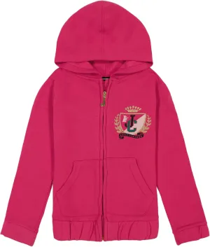 Juicy Couture Girls' Hooded Long Sleeve Fleece Sweatshirt, Full-Zip and Pullover Hoodie, Pockets & Ribbed Cuffs