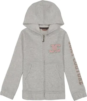 Juicy Couture Girls' Hooded Long Sleeve Fleece Sweatshirt, Full-Zip and Pullover Hoodie, Pockets & Ribbed Cuffs