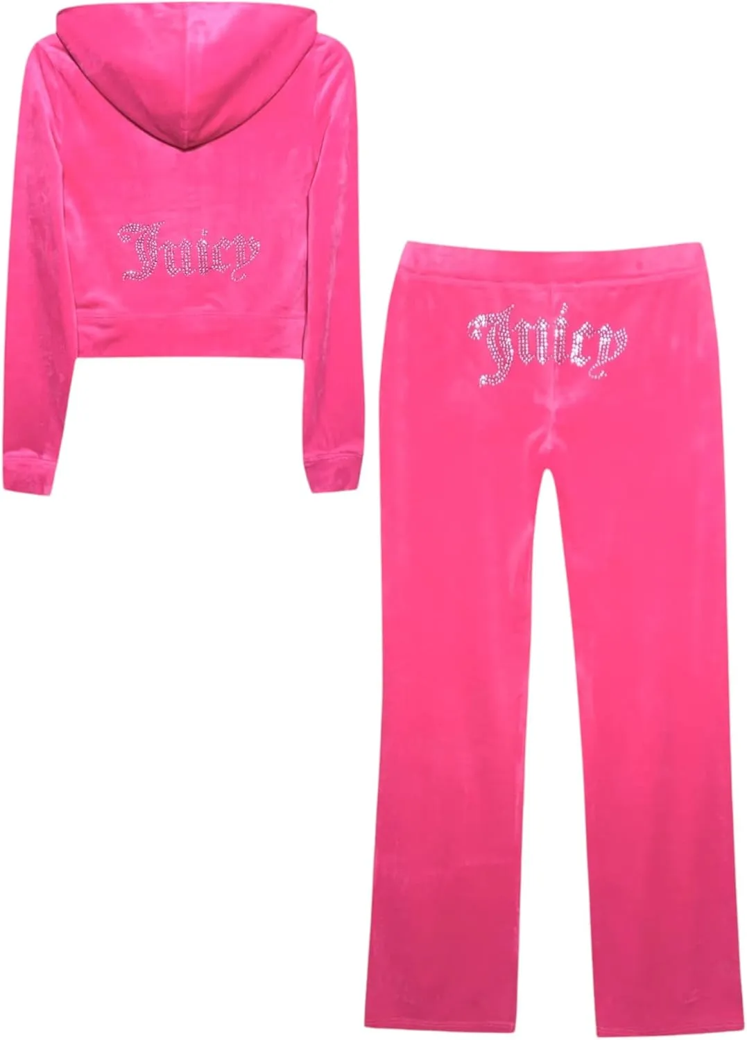 Juicy Couture Women's Bling Velour Tracksuit (US, Alpha, Medium, Regular, Regular, Hot Pink)