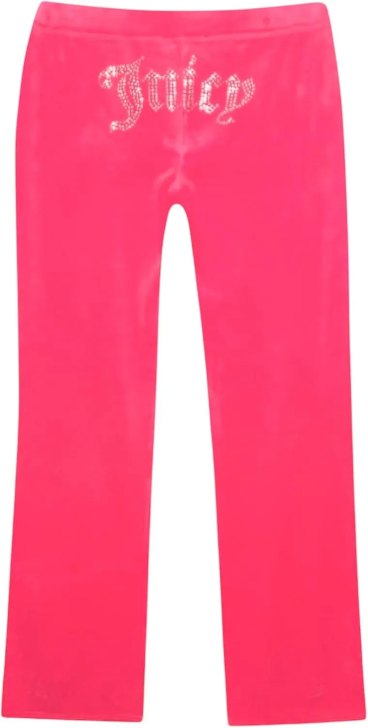 Juicy Couture Women's Plus Size Bling Velour Track Pants (US, Alpha, 2X, Plus, Regular, Pink Party)