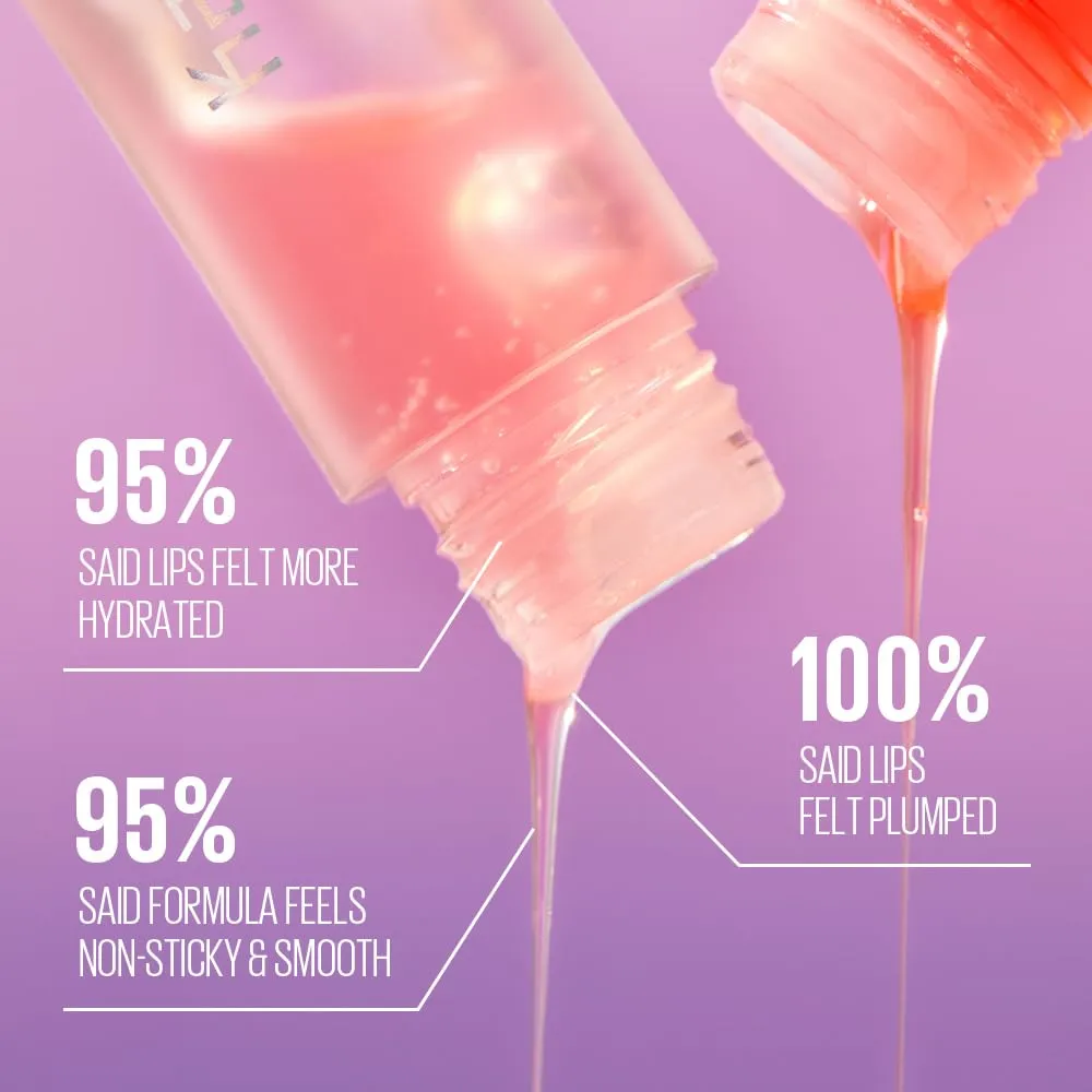 Kaja Juicy Glass Lip Plumping Oil | 01 Rose Hip Spritz | Hydrating, Feel Plumped and Lightweight with Vitamin Tree Fruit Oil, Vegan, Cruelty-Free, Clear Tint Stain Shine Gloss Plumper