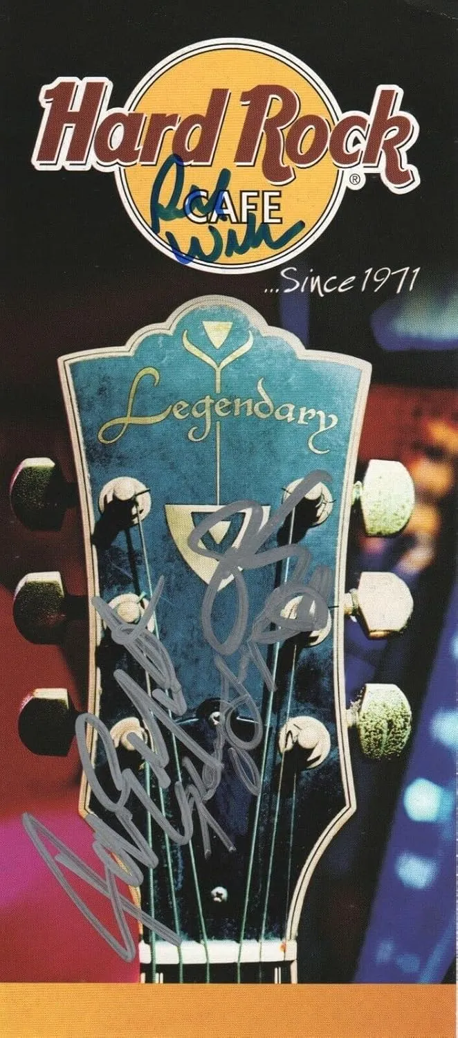 KANSAS band REAL hand SIGNED Hard Rock Cafe advert #2 COA by Kerry Livgren  3