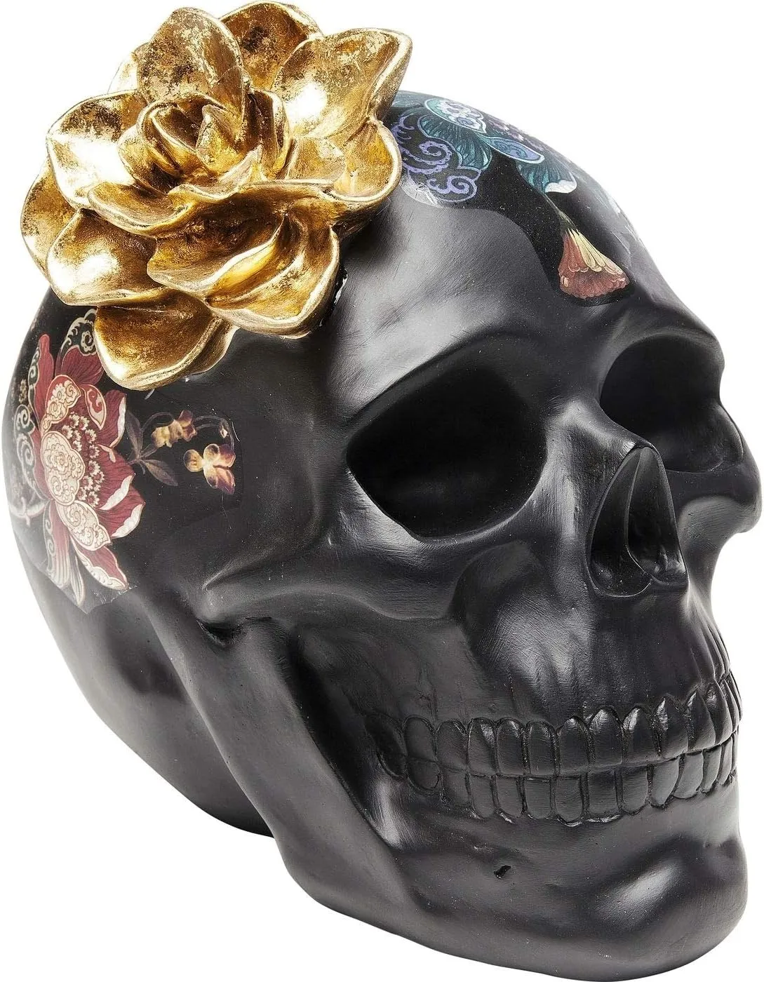カレ(KARE) Genuine Carre Flower Skull, 8.7 inches (22 cm), Deco Object, Flower Skull, 8.7 inches (22 cm)