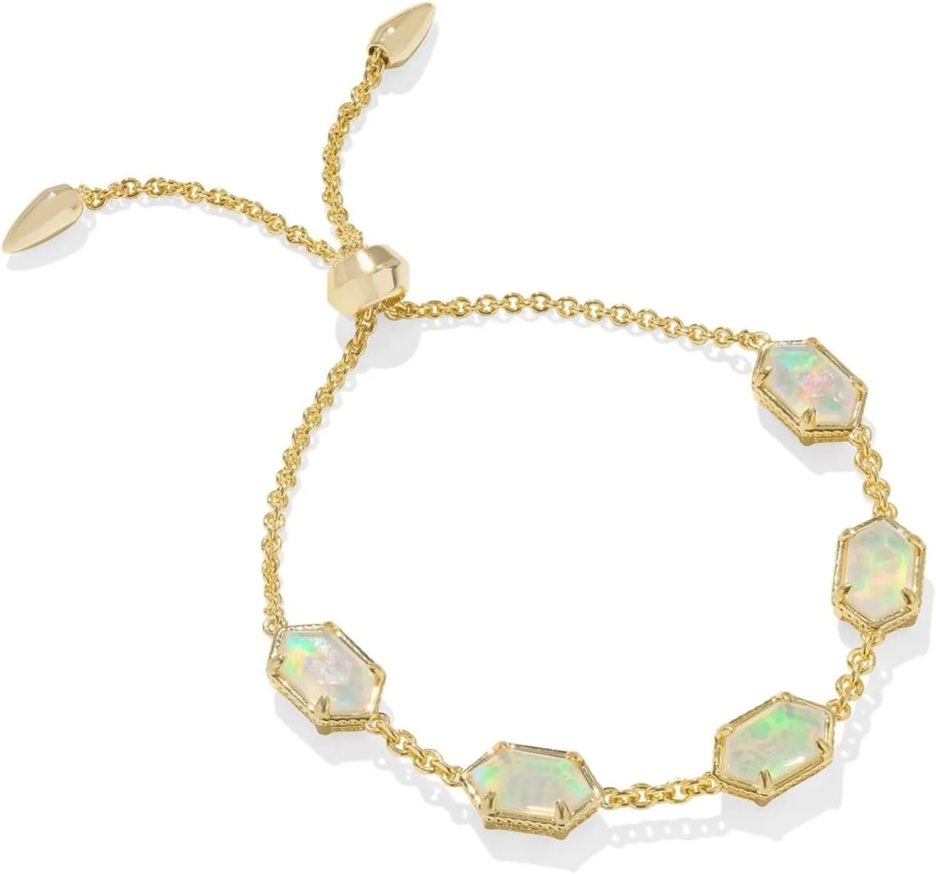 Kendra Scott Womens Hallie Delicate Chain Bracelet Gold Opalite Illusion One Size One Size