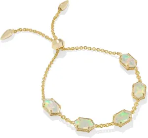 Kendra Scott Womens Hallie Delicate Chain Bracelet Gold Opalite Illusion One Size One Size