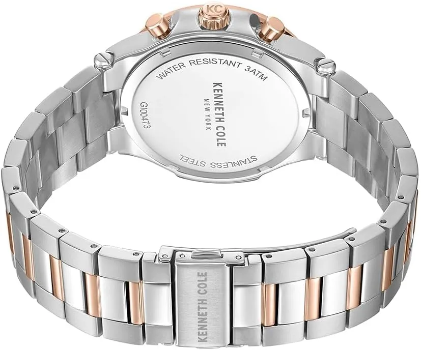 Kenneth Cole New York Men's Chronograph Watch – Stainless Steel Bracelet, Bold Hour Markers, Sophisticated Design