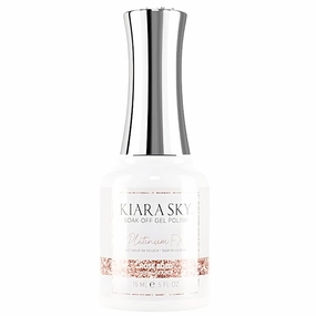 KIARA SKY Gel Polish PlatinumFX Reflective Glitter with sparkle foil effect 0.5 fl oz, Rose Bold (rose gold)