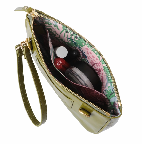 Kira Crossbody in Green Leather