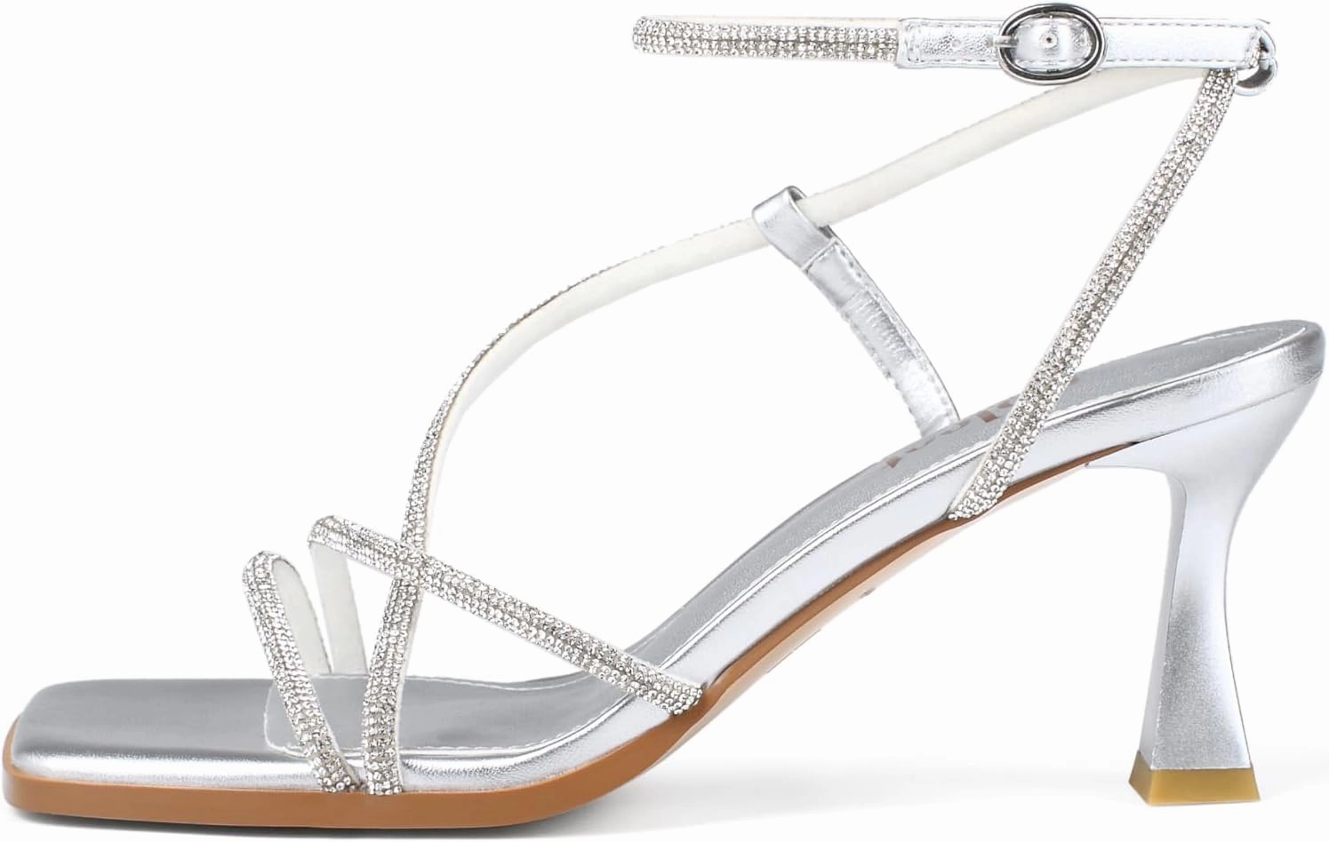 Kitten Heels for Women - Square Open Toe Strappy Heeled Sandals with Ankle Strap - Wedding Dress Heels
