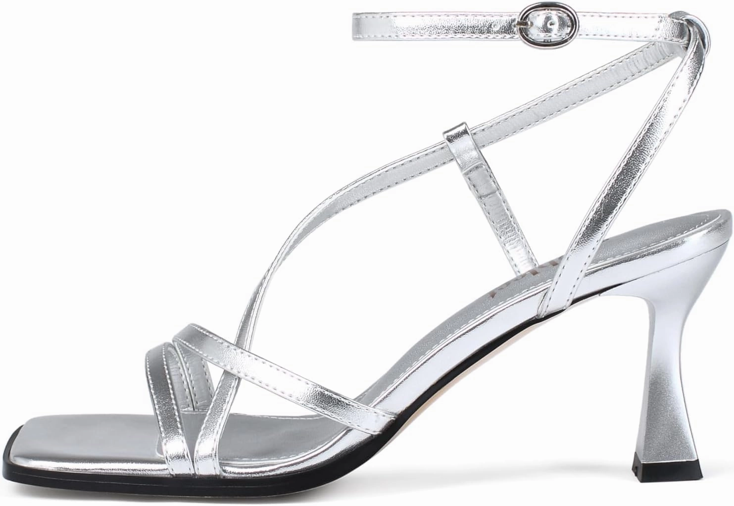Kitten Heels for Women - Square Open Toe Strappy Heeled Sandals with Ankle Strap - Wedding Dress Heels