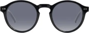 Kolo Harrison Premium Italian Sunglasses, Classic Round Style, Black