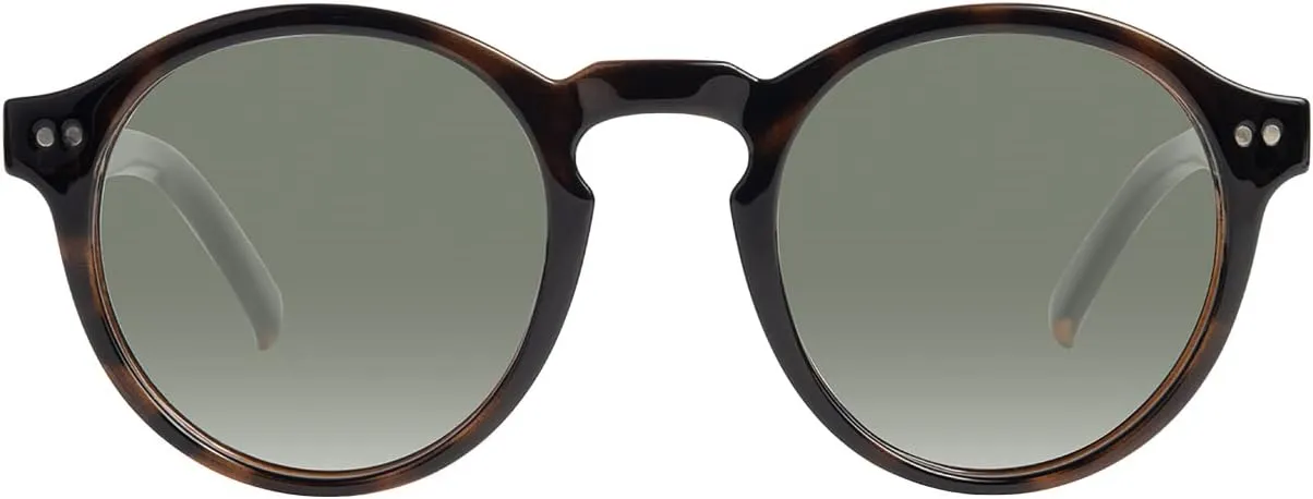 Kolo Harrison Premium Italian Sunglasses, Classic Round Style, Dark Tortoise