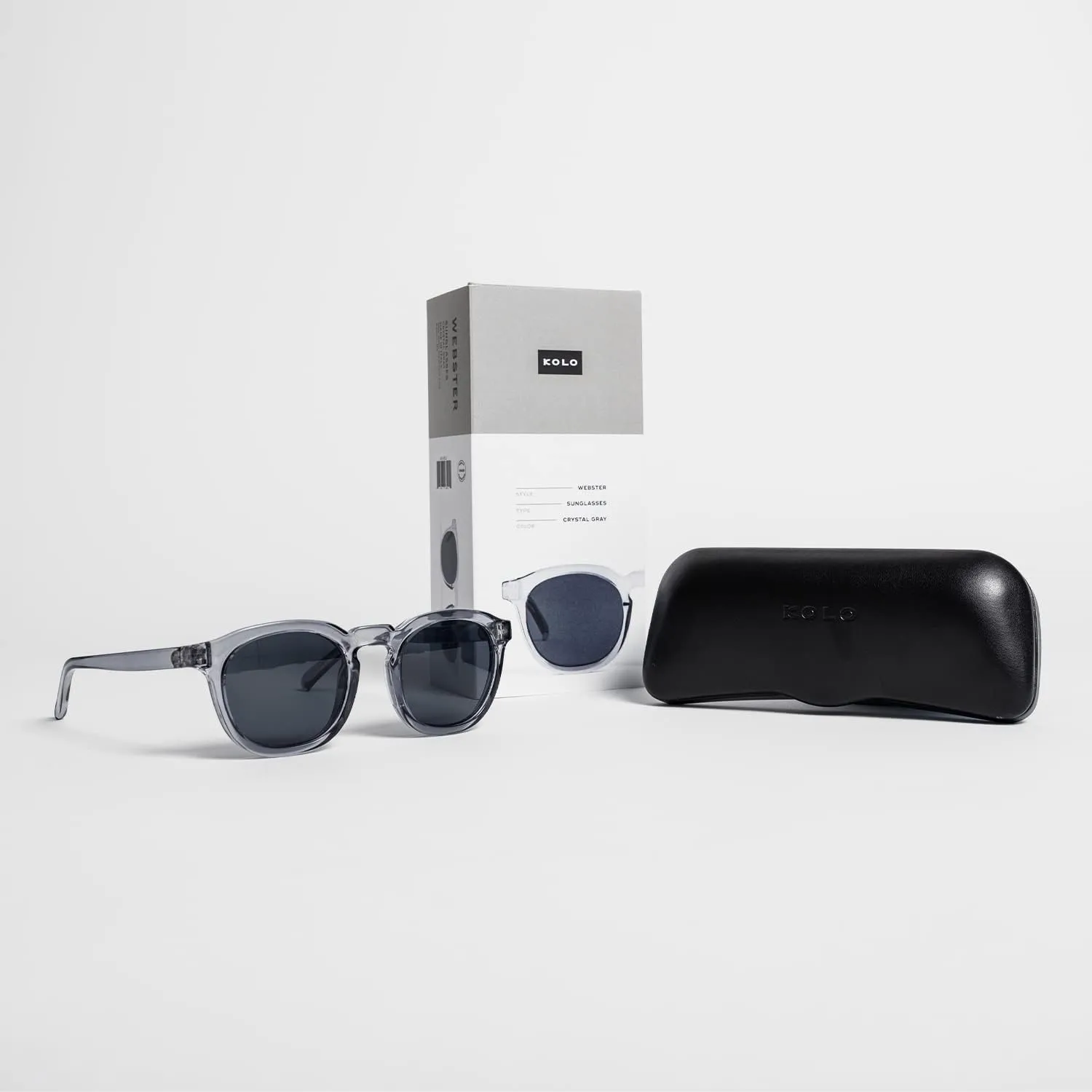 Kolo Webster Premium Italian Sunglasses, Classic Square-Shaped Style, Black