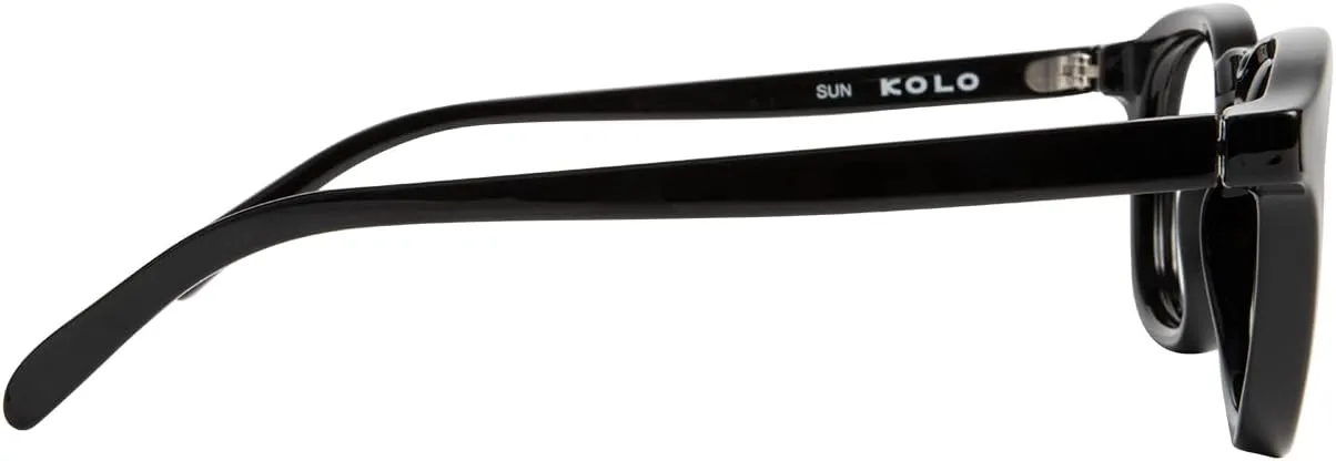Kolo Webster Premium Italian Sunglasses, Classic Square-Shaped Style, Black
