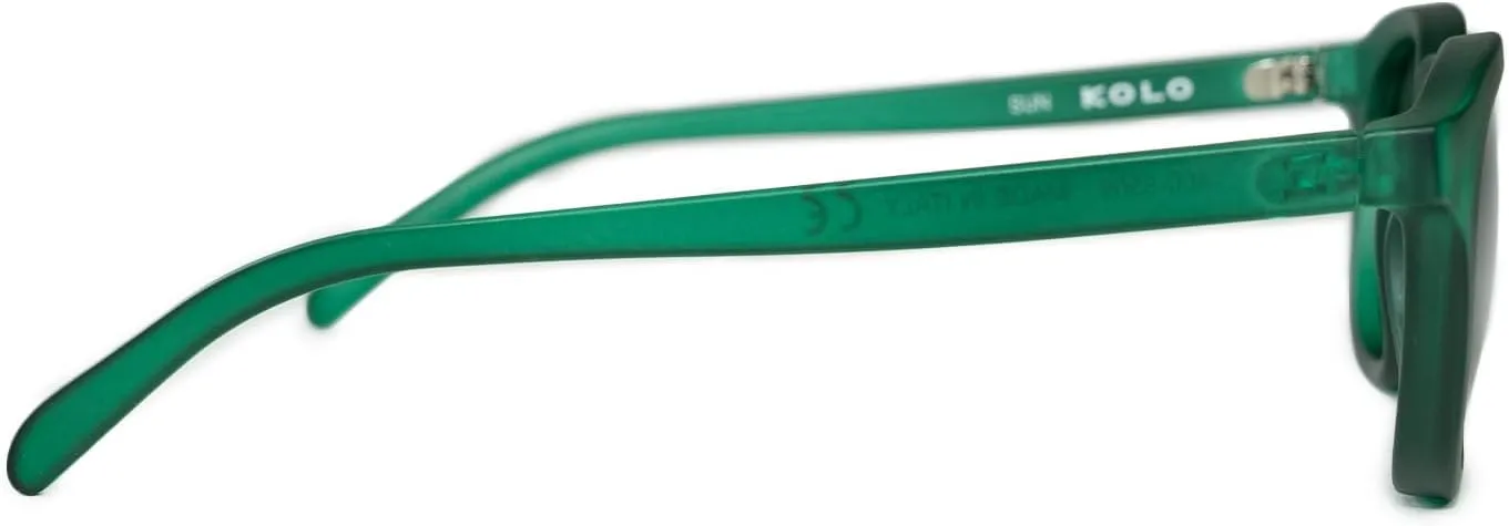 Kolo Webster Premium Italian Sunglasses, Classic Square-Shaped Style, Green