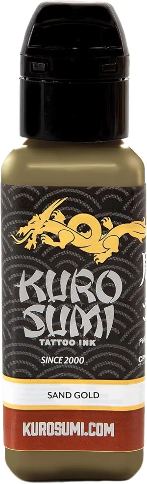 Kuro Sumi Sand Gold, Vegan Friendly, Professional Ink 3oz