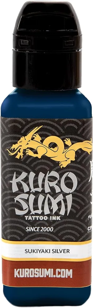 Kuro Sumi Sukiyaki Silver, Vegan Friendly, Professional Ink 3oz