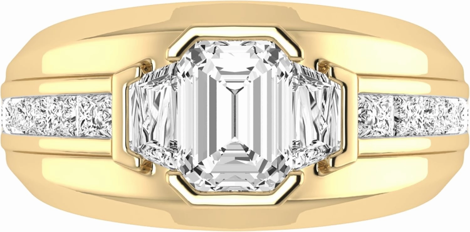 Lab Grown 3.30 CTTW Diamond Men’s Ring – Crafted in 10K/14K Solid Gold | Ethical Luxury Jewelry | Men's Wedding Band/Ring