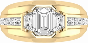 Lab Grown 3.30 CTTW Diamond Men’s Ring – Crafted in 10K/14K Solid Gold | Ethical Luxury Jewelry | Men's Wedding Band/Ring