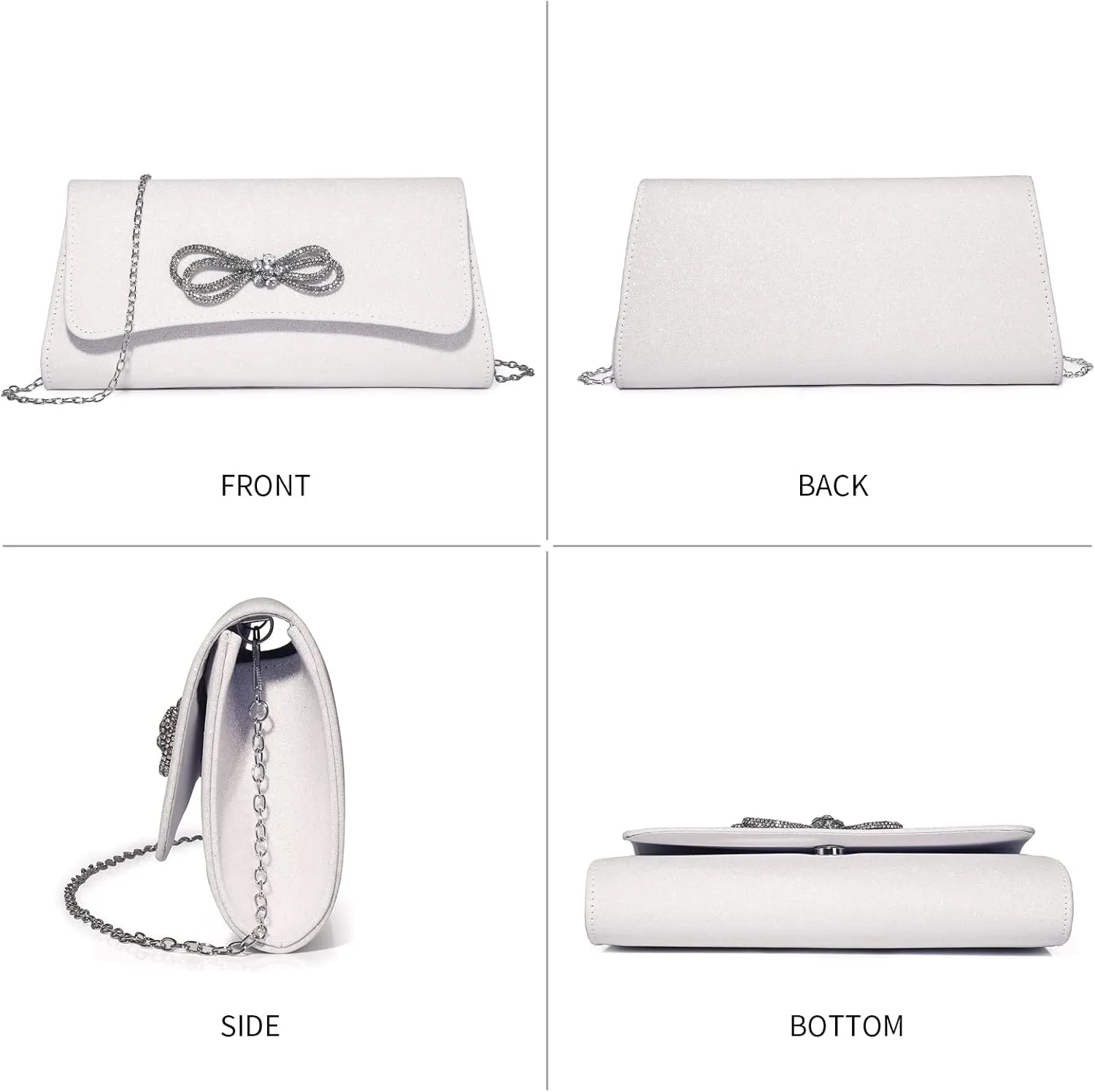 Labair Womens Evening Bag Sparkly Bow Clutch Purse Wedding Prom Formal Purses Party Cocktail Handbags.