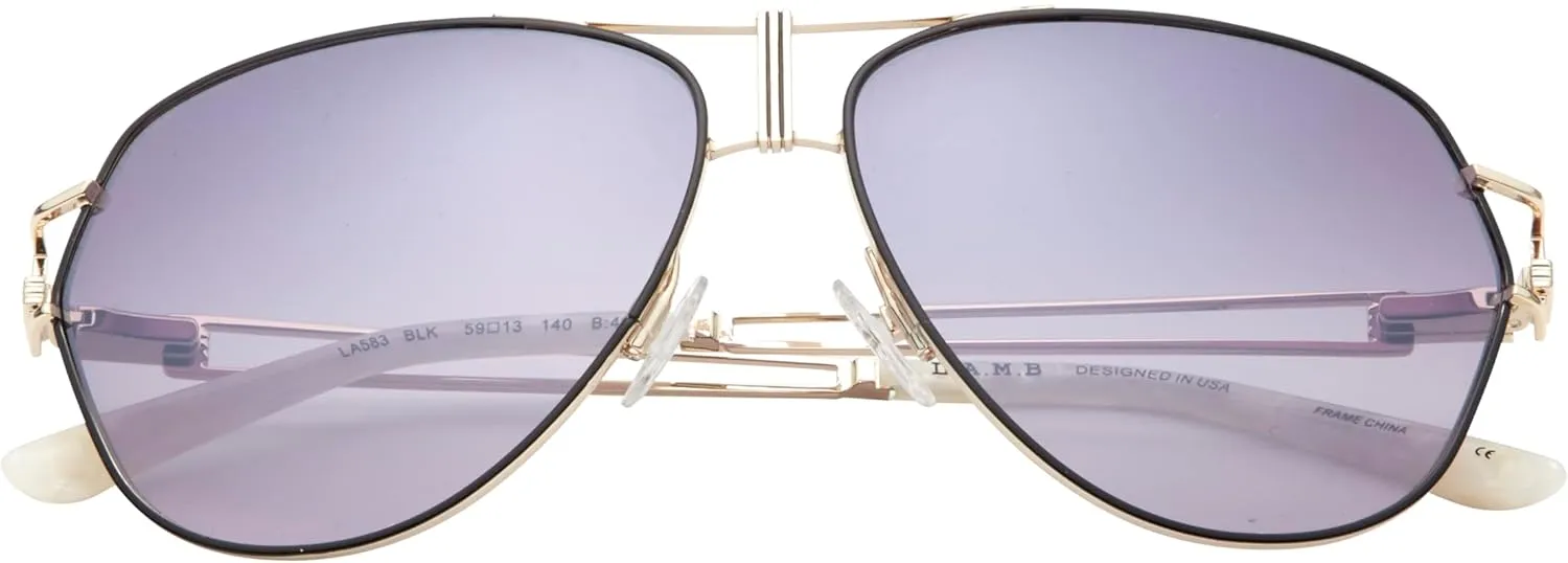 L.A.M.B. LA583 by Gwen Stefani Women's Navigator Sunglasses, 59 mm, UV400 Protection