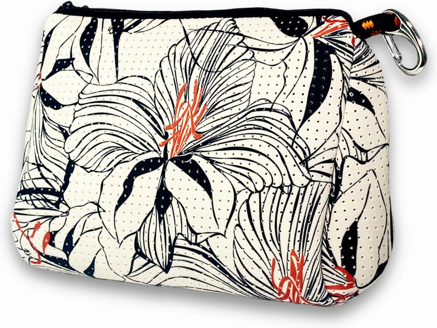 Large Makeup Bag with Zipper - Waterproof Neoprene Cosmetic Bag 7.7 x 10.75 x 5 inches