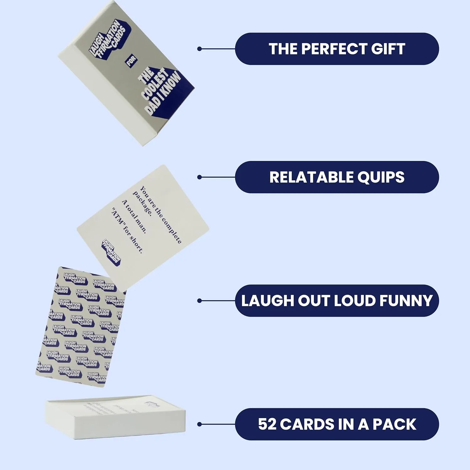 Laughffirmation Affirmation Cards For Adults – Punchy & Hilarious Gift For Dad, Mom, Wife, Husband & Coworker – Funny Gift For All Occasions – Birthdays, Father’s Day, Mother’s Day, Anniversary