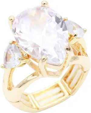 Lavencious Big Bold CZ Stones Stretch Statement Rings for Women Size 7-9