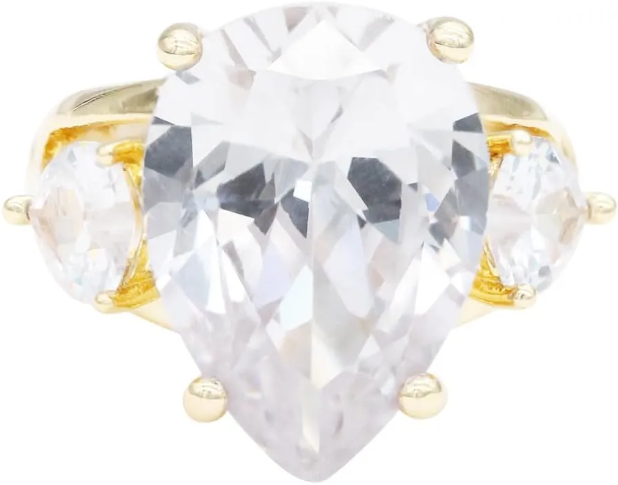 Lavencious Big Bold CZ Stones Stretch Statement Rings for Women Size 7-9