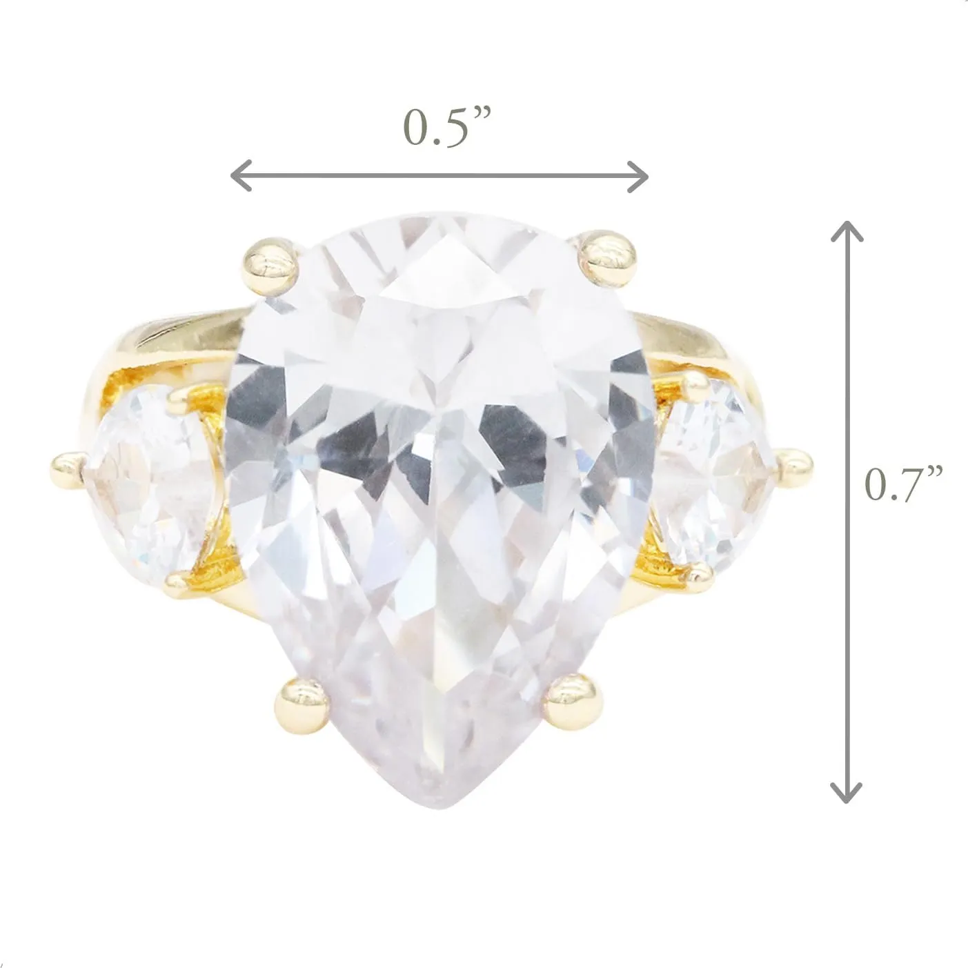 Lavencious Big Bold CZ Stones Stretch Statement Rings for Women Size 7-9