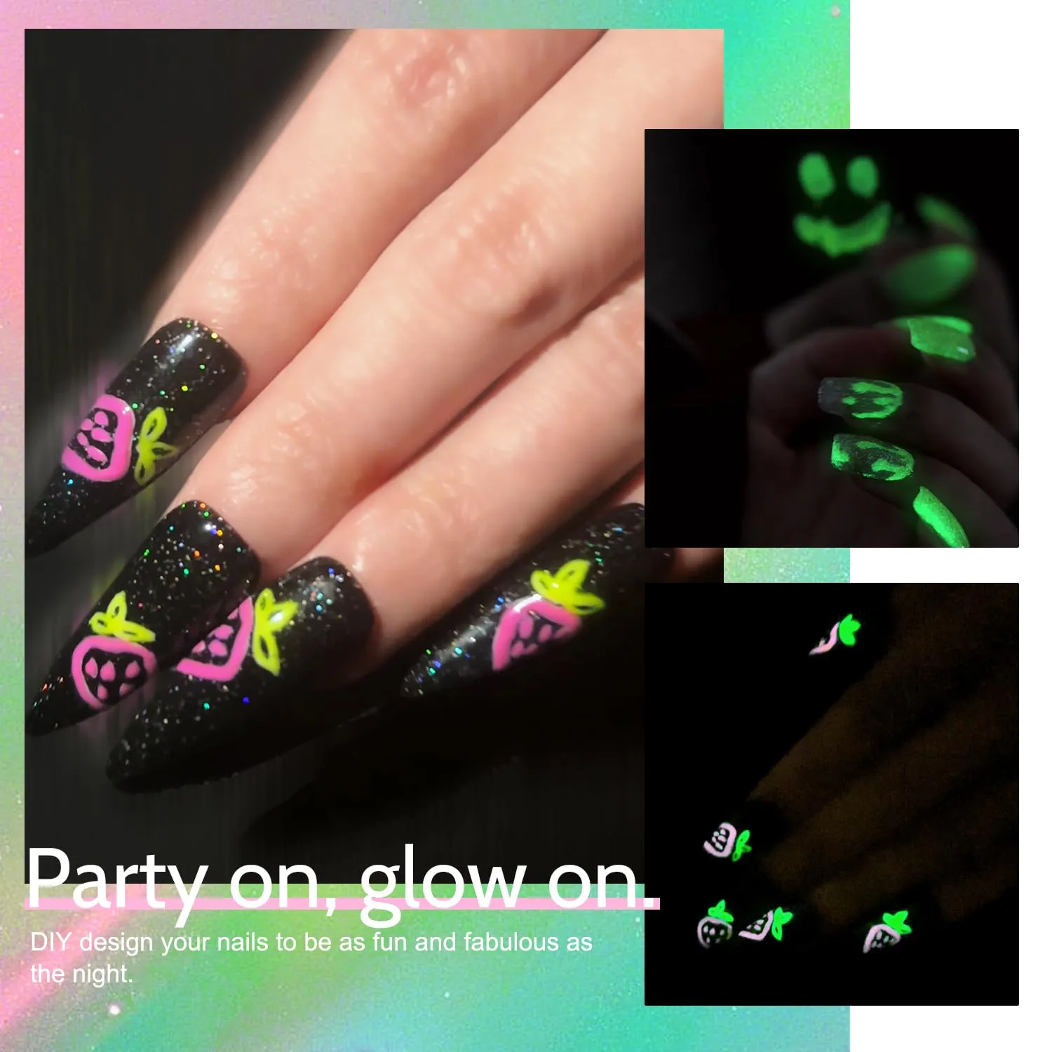 Lavender Violets 49 PCS Gel Nail Polish Set,45 Colors Summer Neon Glow in the Dark Effect with Nail Primer,Builder Base Coat,Glossy,Matte Top Coat Red Jelly Nude Glitter New Year Gifts for Women A950