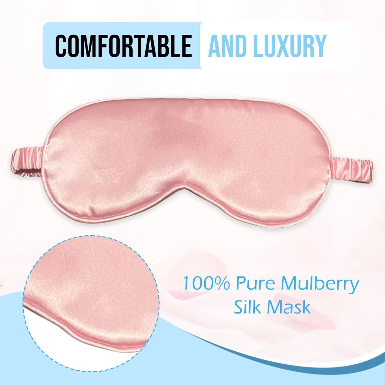 Le Luxe Silk Sleep Mask (Luxury Silk Sleep Mask, Made with 100% Real Natural Pure Silk Eye - Eye Cover - Eye Mask - Anti Aging - Skin Care - Ultra Soft - Light & Comfy (Pink)