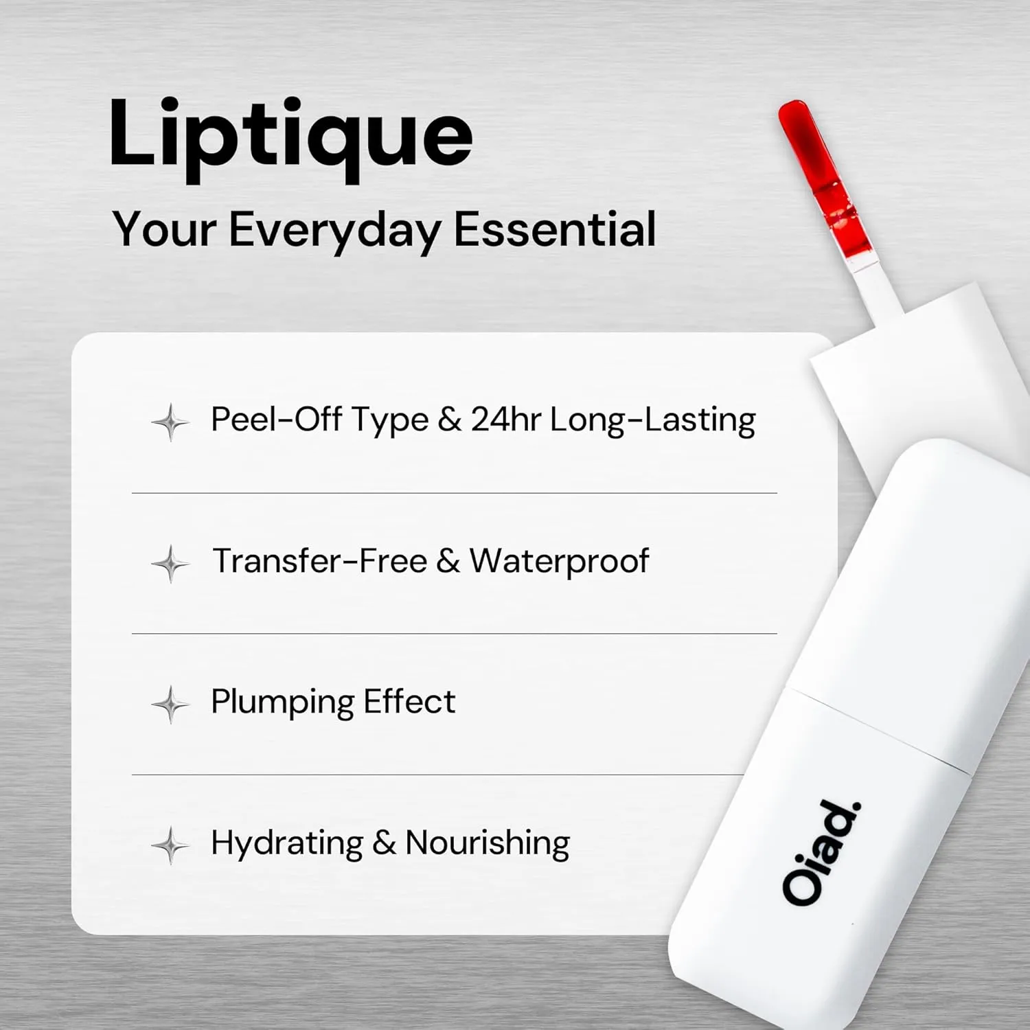 Liptique Korean Lip Stain Peel Off - 24 Hour Long Lasting Lip Tattoo, Waterproof & Transfer Proof, Nourishing & Hydrating Lip Tint for Women, Instant Plumping Lip Tints Peel Off (001 ROUGHER)
