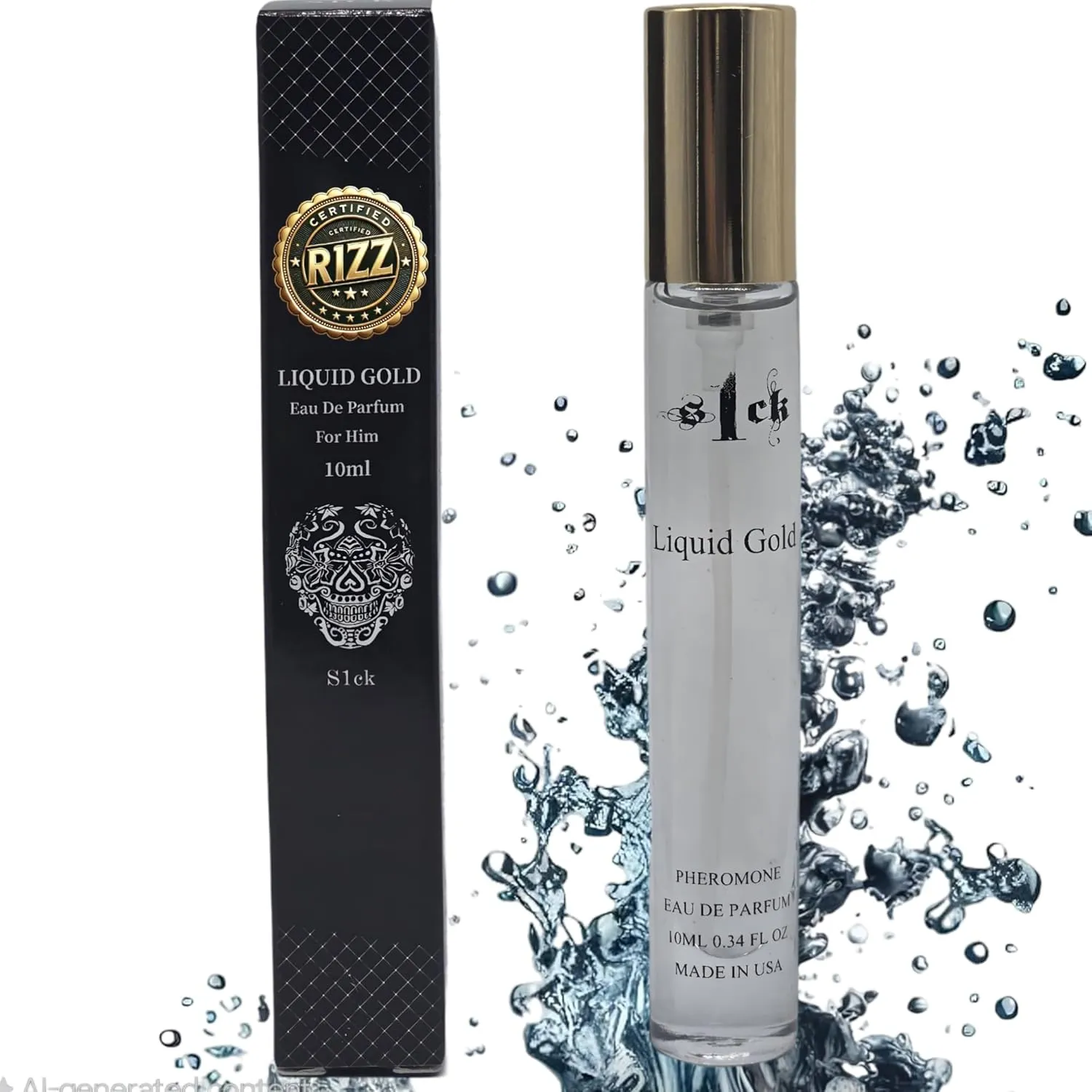 Liquid Gold Pheromone-Infused Cologne for Men Raw Pheromones Cologne Men Attraction Lasting Spray USA-Made Bold Strength Scent for Him
