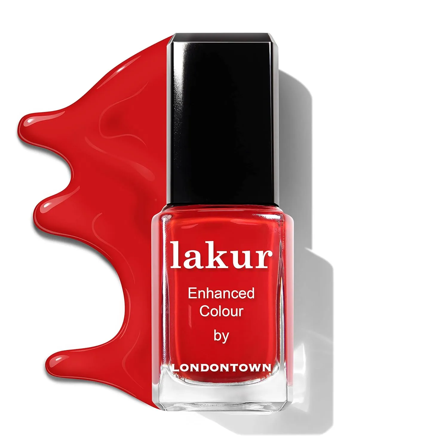 LONDONTOWN lakur Nail Polish - Chip-Resistant, Non-Toxic, Conditions & Hydrates Nails Glossy Vibrant Red, Londoner Love, .40 fl oz