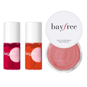 Long Lasting Waterproof, Lightweight, Non-sticky, Transfer-Proof Lip Tint Stain Set & Radiant Finish, Hydrating, Creamy Mulit Glow Balm