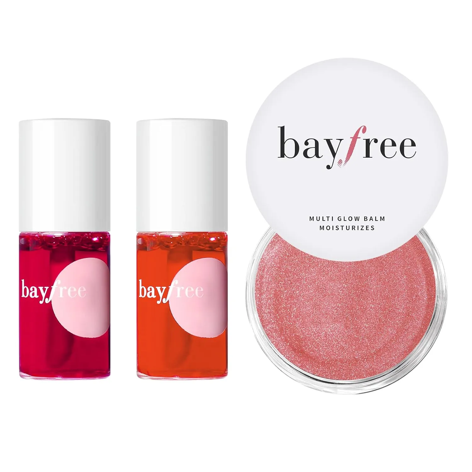 Long Lasting Waterproof, Lightweight, Non-sticky, Transfer-Proof Lip Tint Stain Set & Radiant Finish, Hydrating, Creamy Mulit Glow Balm