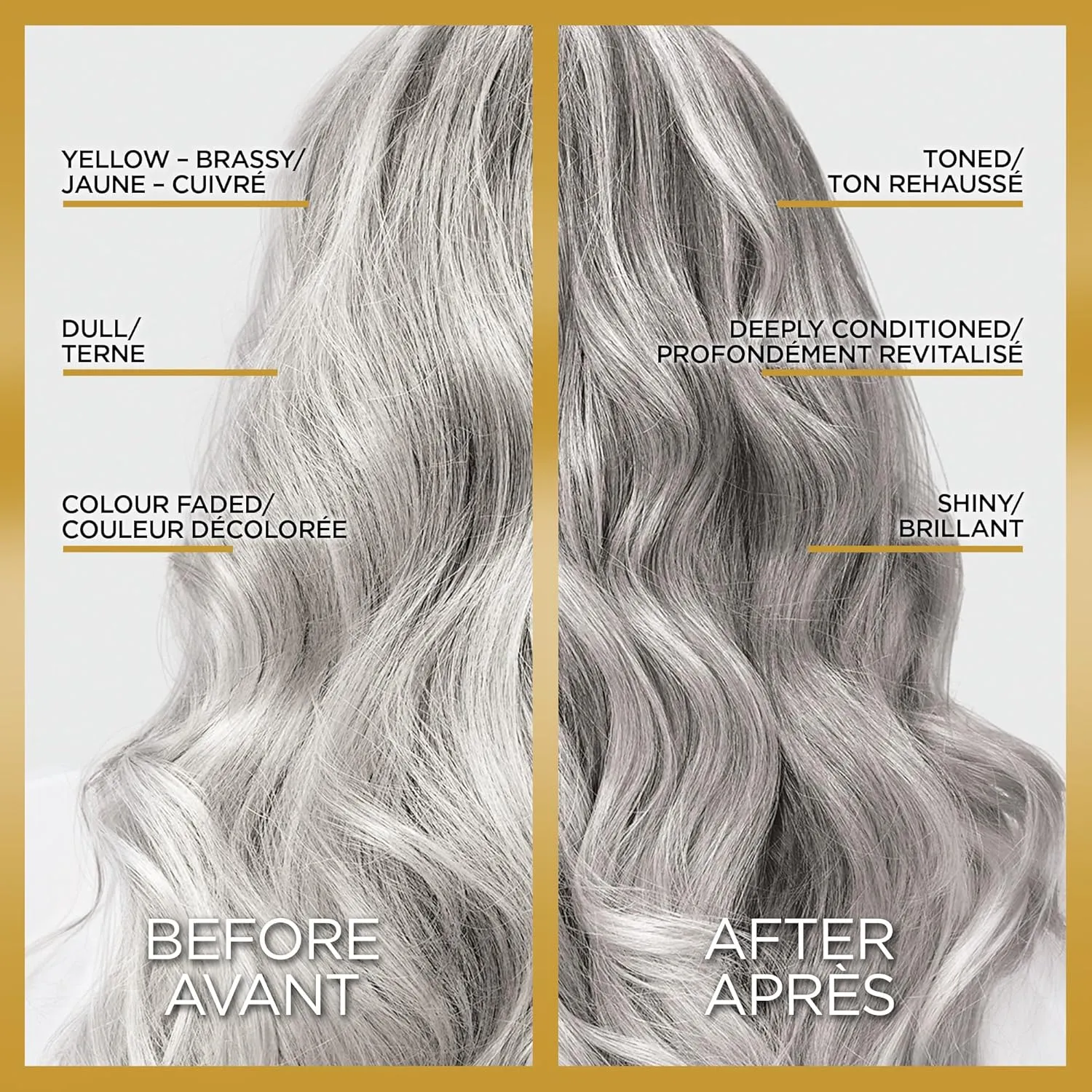 L'Oreal Paris Le Color Gloss One Step In-Shower Toning Hair Gloss, Neutralizes Brass, Conditions & Boosts Shine, Silver, 4 Ounce (Pack of 2)
