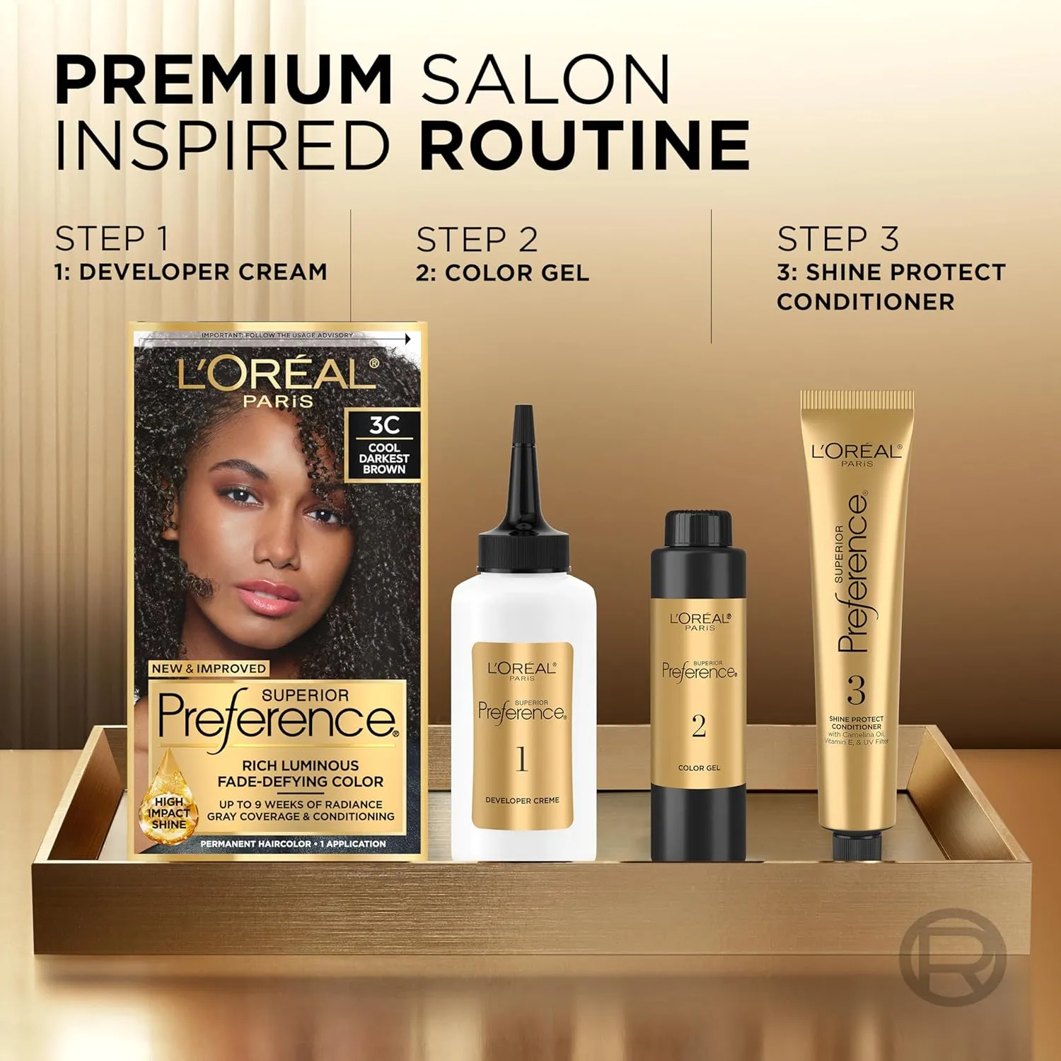 L'Oreal Paris Superior Preference Fade-Defying   Shine Permanent Hair Color, 5 Medium Brown, Pack of 1, Hair Dye