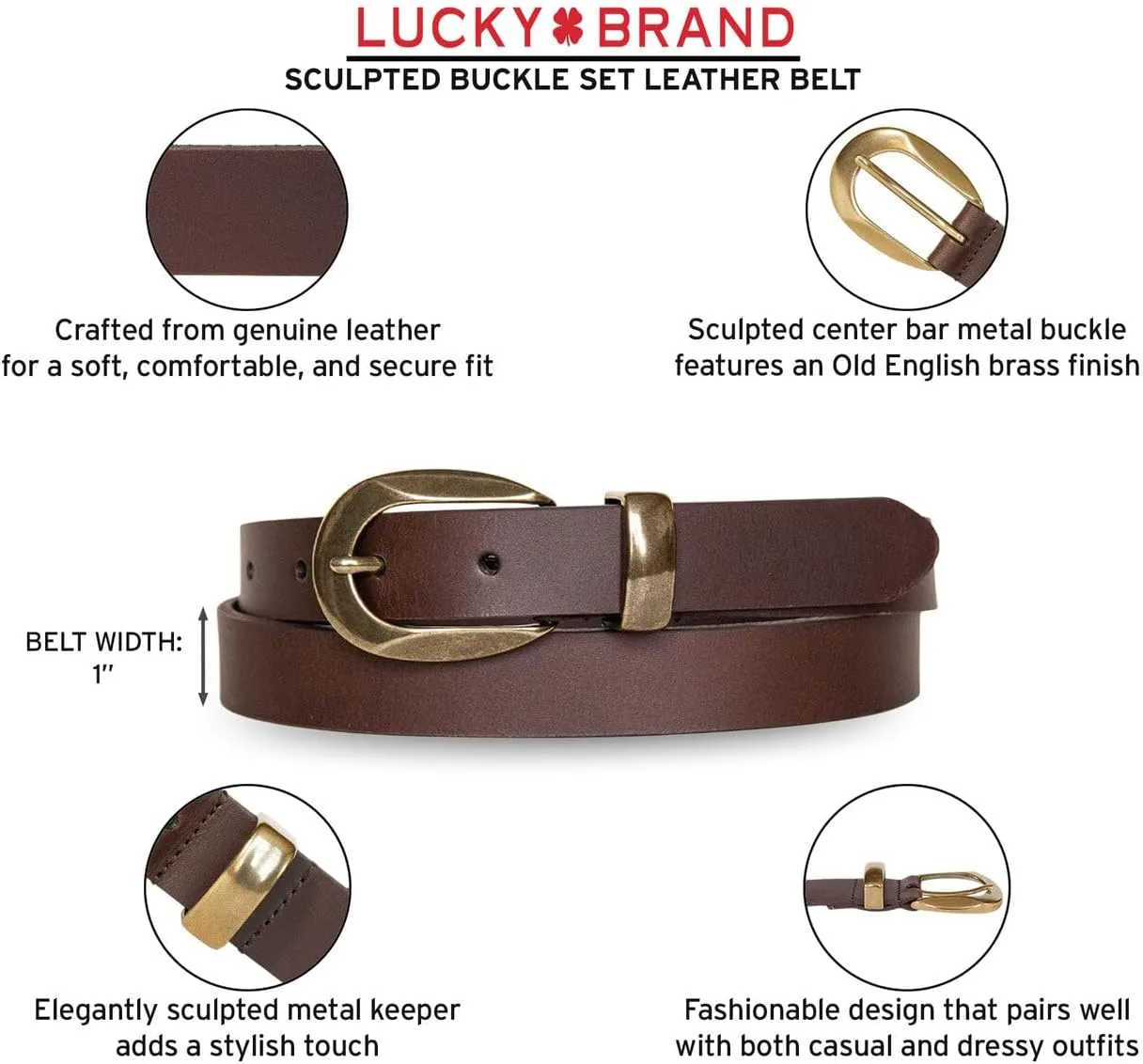 Lucky Brand Women's Leather Bold Fashion Statement Belts