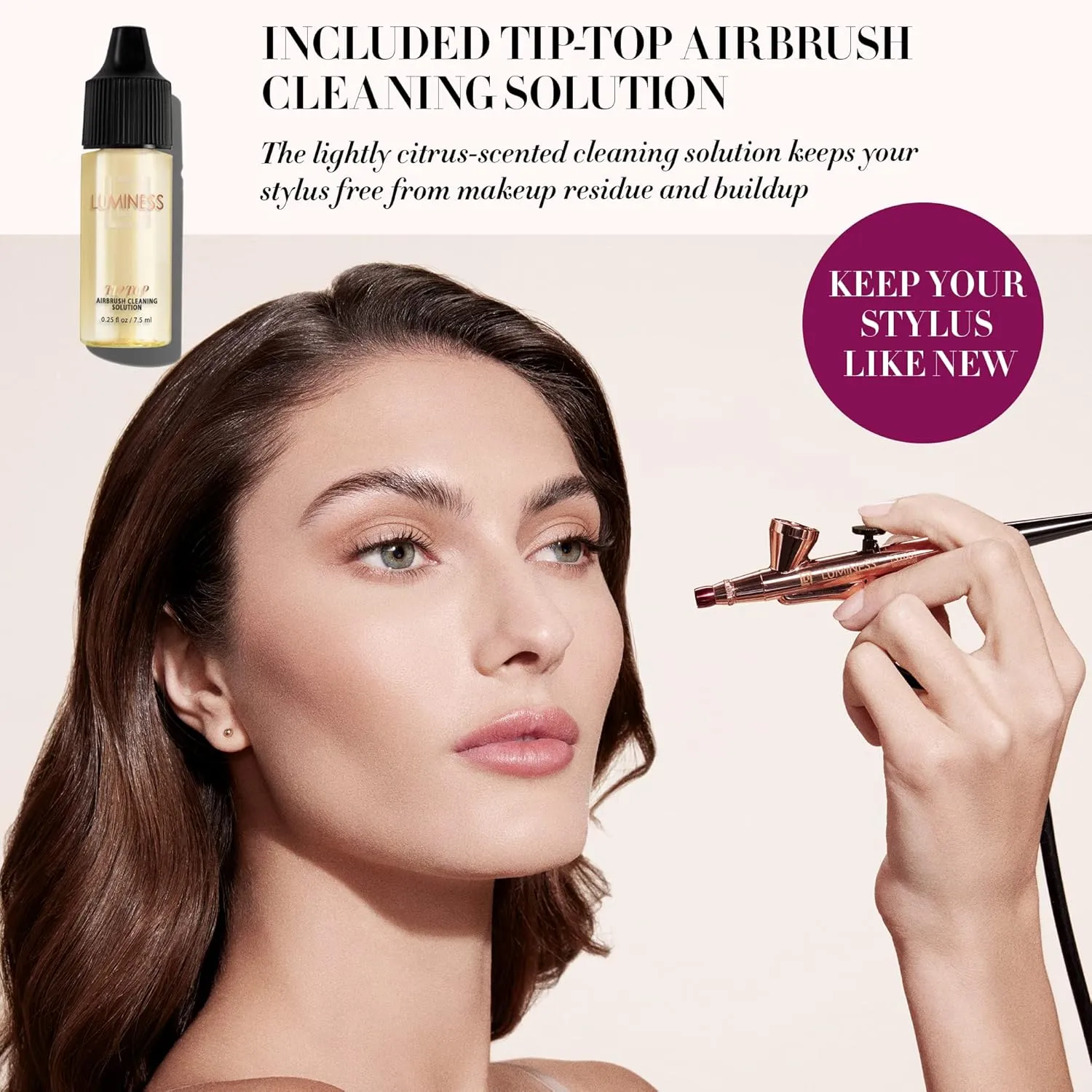 Luminess Silk 4-in-1 Airbrush Foundation Makeup Starter Kit - Rich Coverage, 6-piece - Includes 2x Silk Airbrush Foundation, Blush, Glow Highlighter, Moisturizer Primer & Airbrush Cleaning Solution