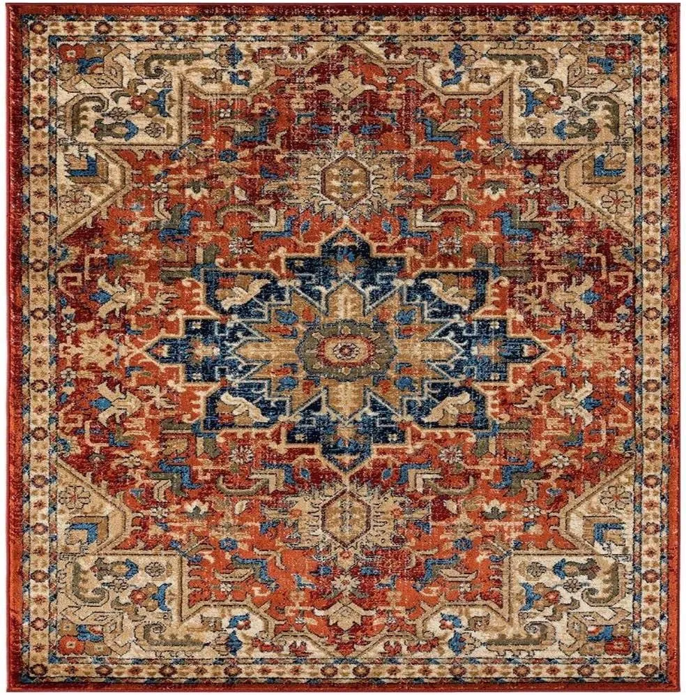 LUXE WEAVERS Geometric Southwestern Area Rug, Red 5x7