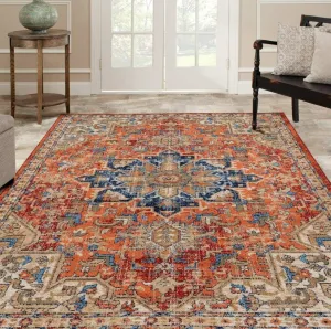 LUXE WEAVERS Geometric Southwestern Area Rug, Red 5x7
