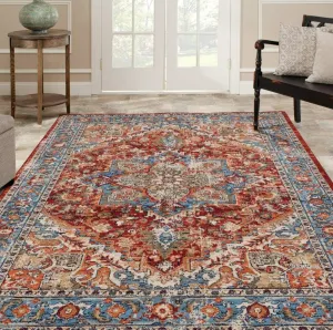 LUXE WEAVERS Howell Collection Oriental Area Rug, Red 5x7