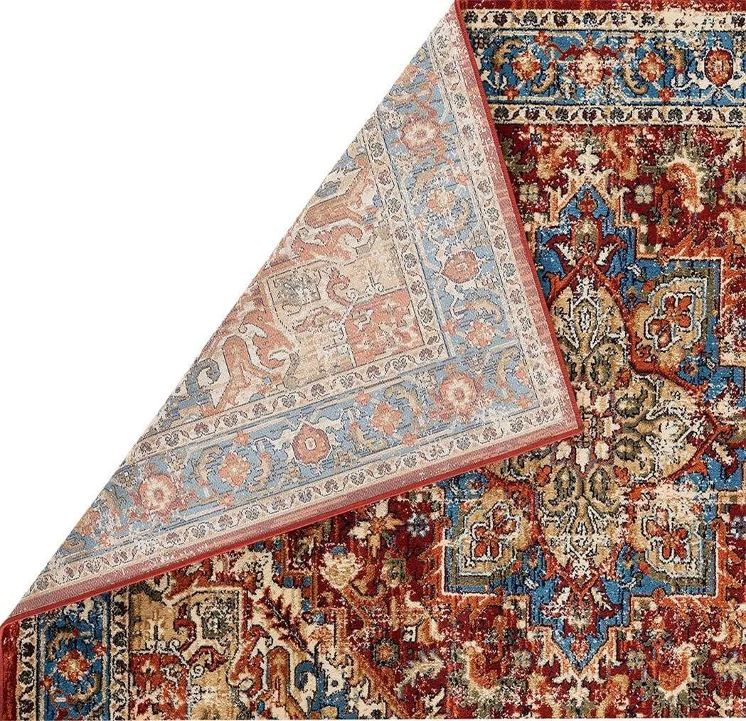 LUXE WEAVERS Howell Collection Oriental Area Rug, Red 5x7