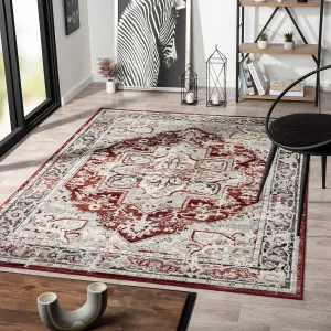 LUXE WEAVERS Moroccan Floral Vintage Red 8x10 Area Rug