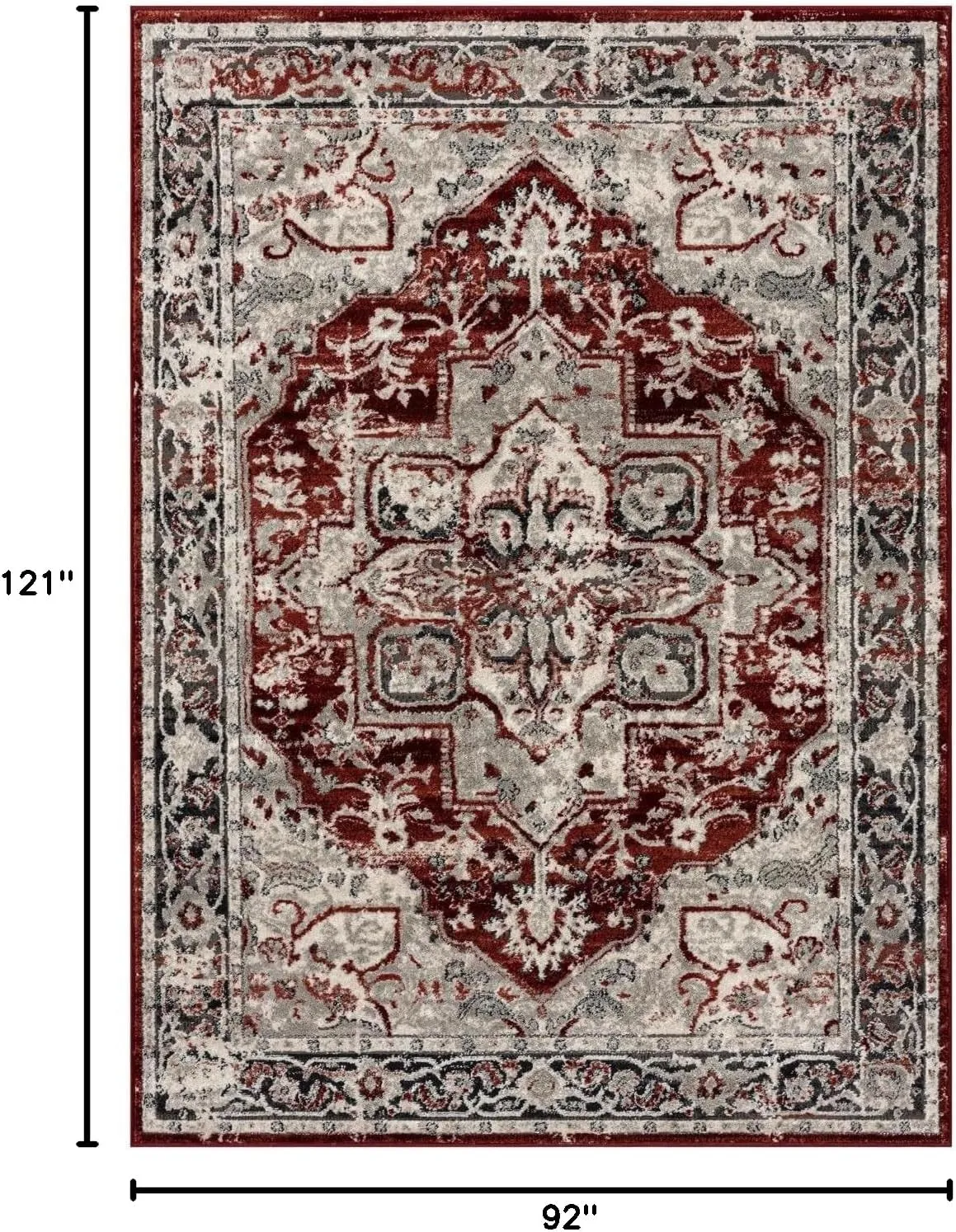 LUXE WEAVERS Moroccan Floral Vintage Red 8x10 Area Rug