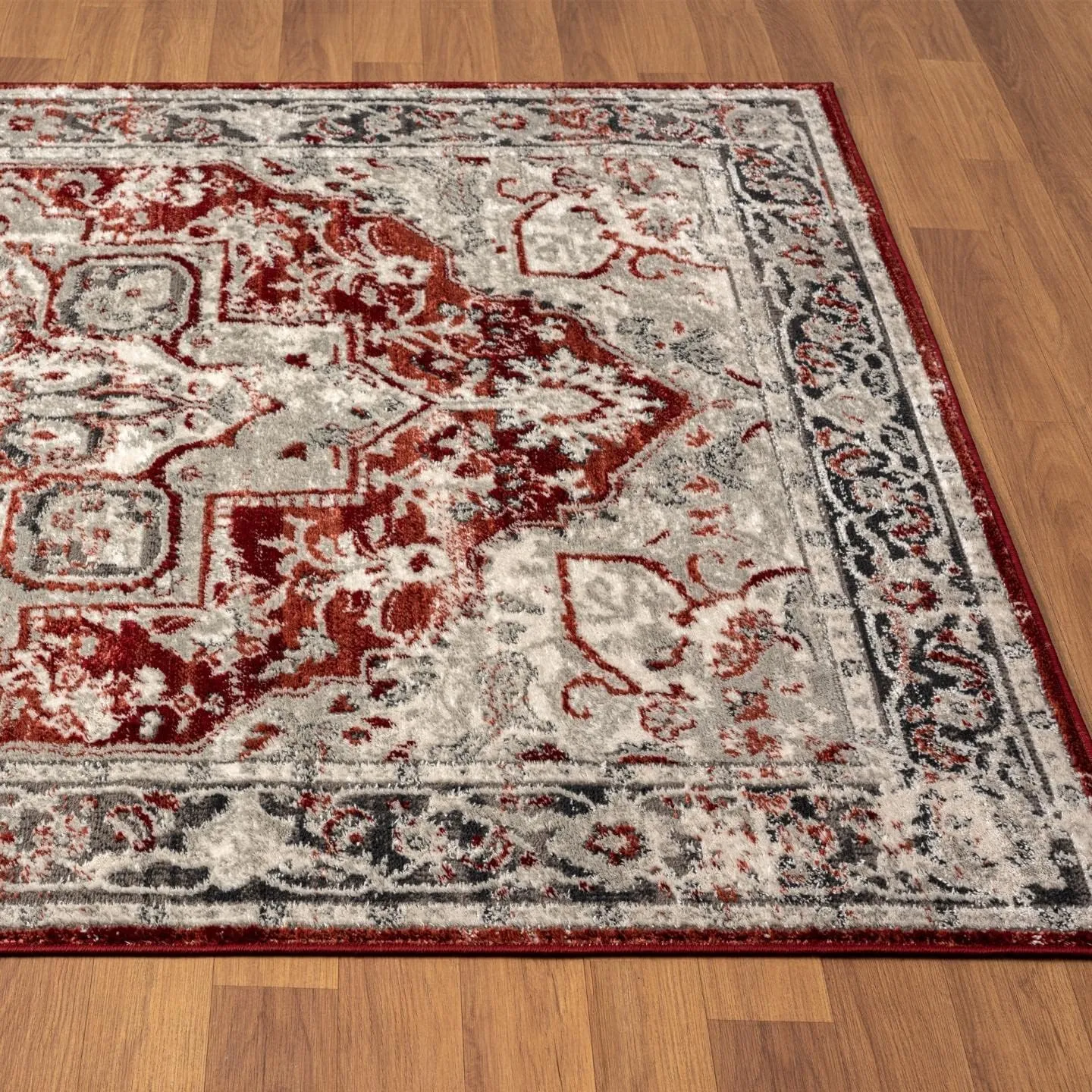 LUXE WEAVERS Moroccan Floral Vintage Red 8x10 Area Rug