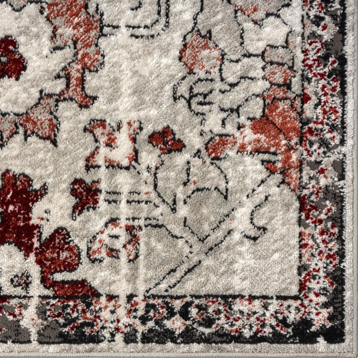 LUXE WEAVERS Oriental Floral Distressed Red 8x10 Area Rug
