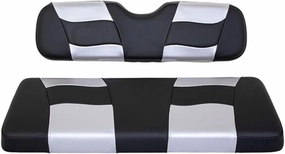 MADJAX Riptide Golf Cart Rear Seat Cushion Assembly for Genesis 150 and GTW MACH Series Rear Seat Kits | Compatible with EZGO, Club Car, Yamaha Golf Carts with Select and GTW Rear Seats (Silver/Black)